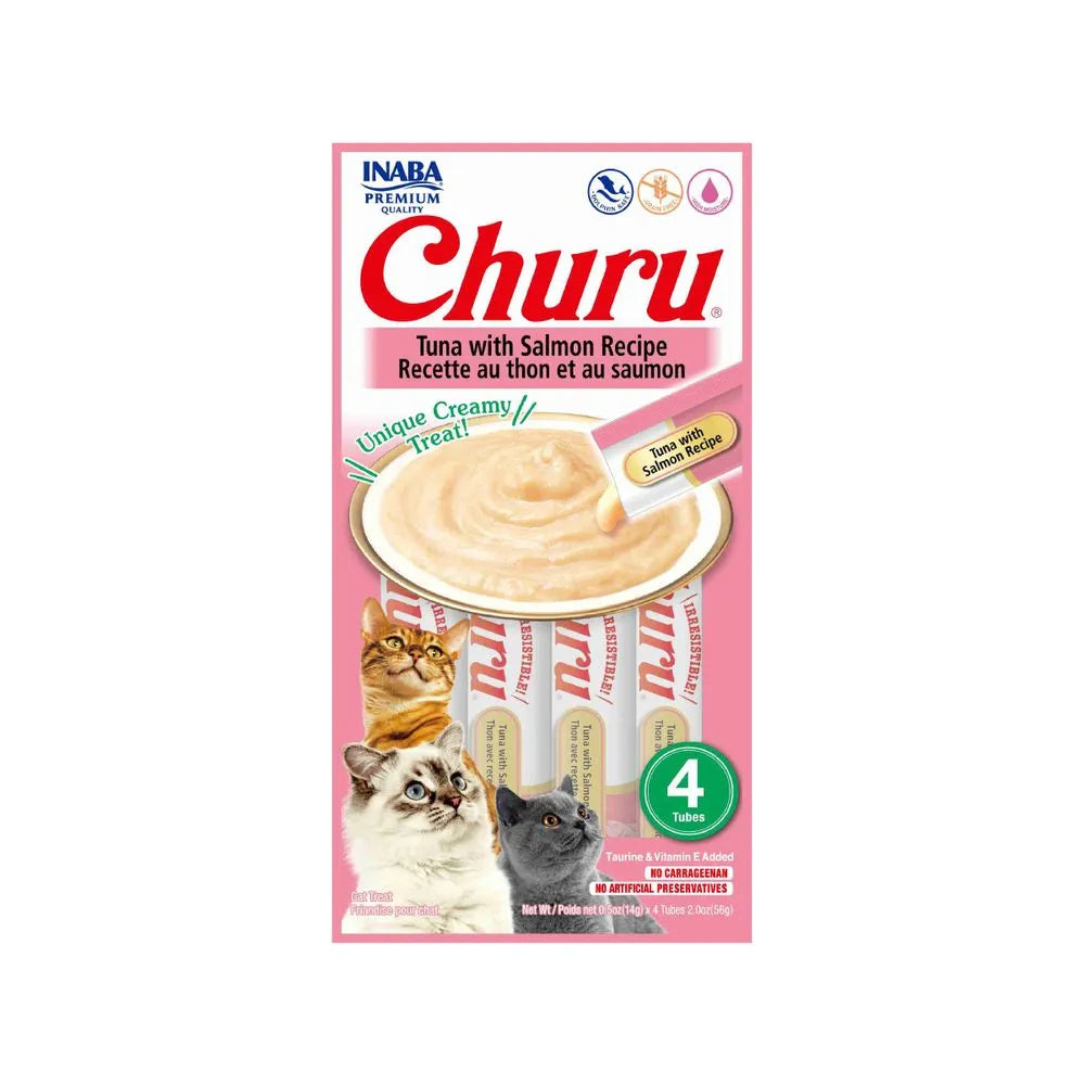 Snack Cremoso Churu para Gatos - Atún y Salmón 4 unid 14gr
