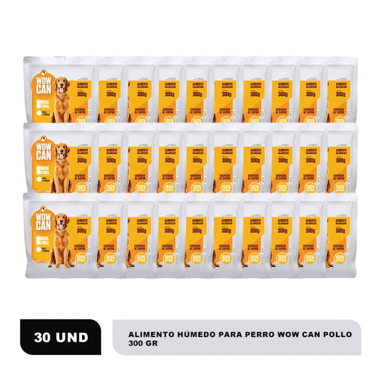 Pack de 30 unidades x 300 g de WOW CAN sabor Pollo