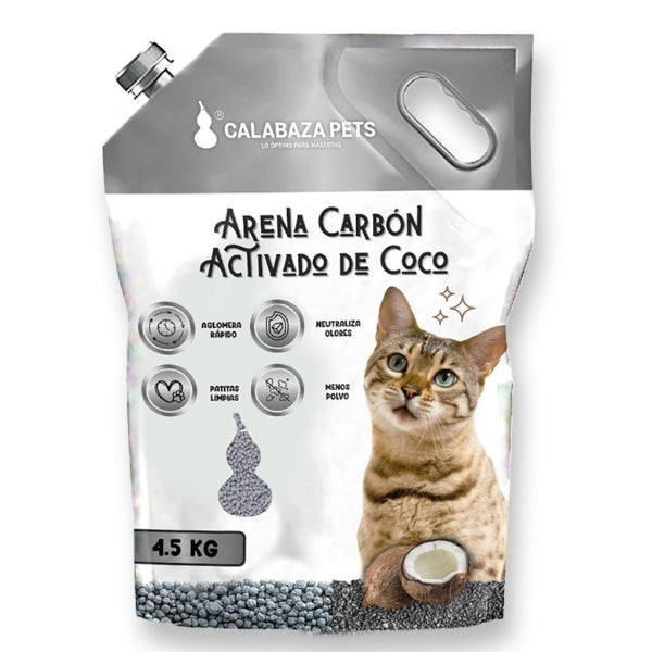 Arena para Gatos - Calabaza Pets Carbon Activo Coco