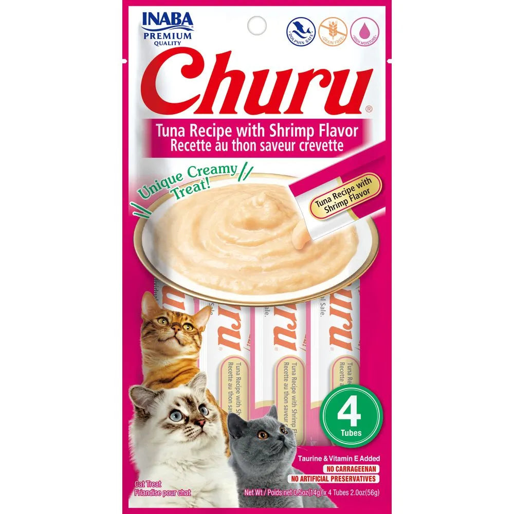 Snack Cremoso Churu para Gatos - Atún y Camarón 4 unid 14gr