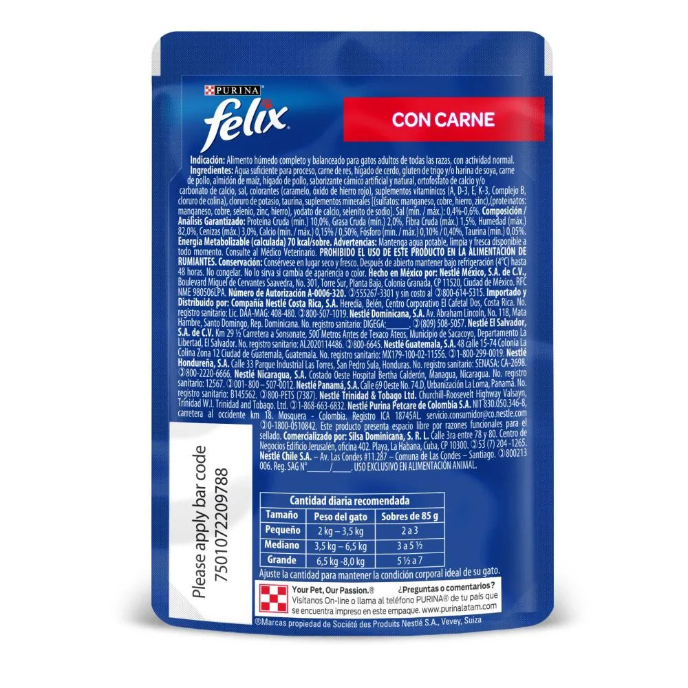 Félix Classic Carne – Alimento Húmedo para Gatos