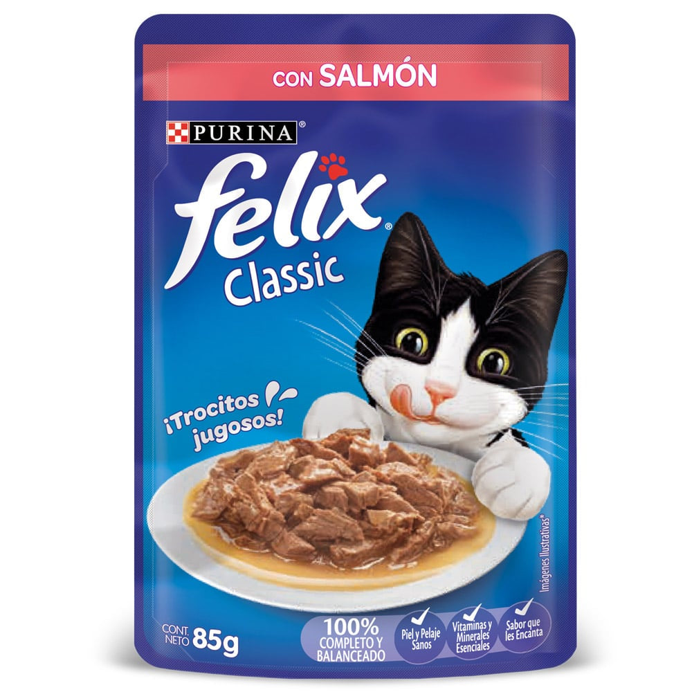 Félix Classic Salmón – Alimento Húmedo para Gatos