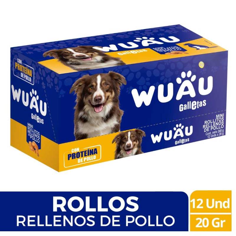 Galletas Wuau Rellenas de Pollo X 12 Und