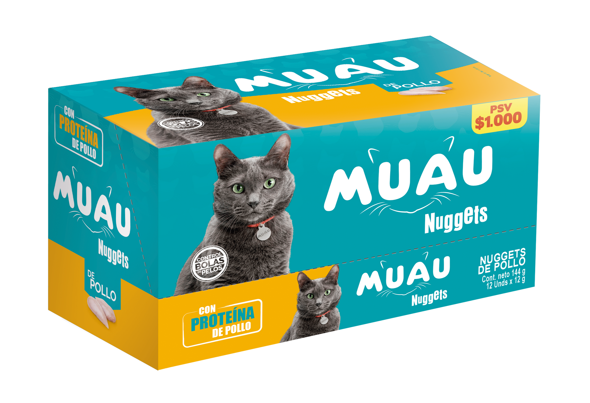 Nuggets de Pollo para Gato MUAU X 12 Und