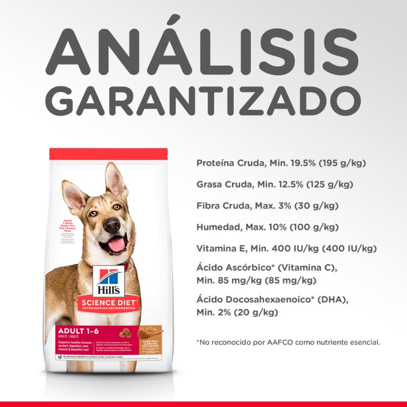 Hill’s Science Diet Adult Cordero y Arroz – Perros Adultos 1-6 Años
