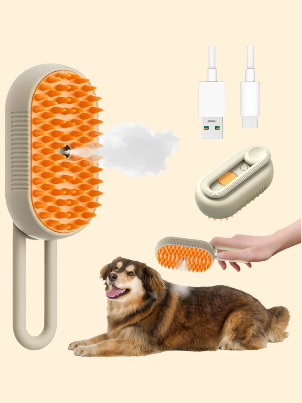 Cepillo Removedor de Pelo con Vapor 🐾